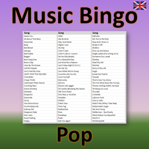 Music Bingo Pop