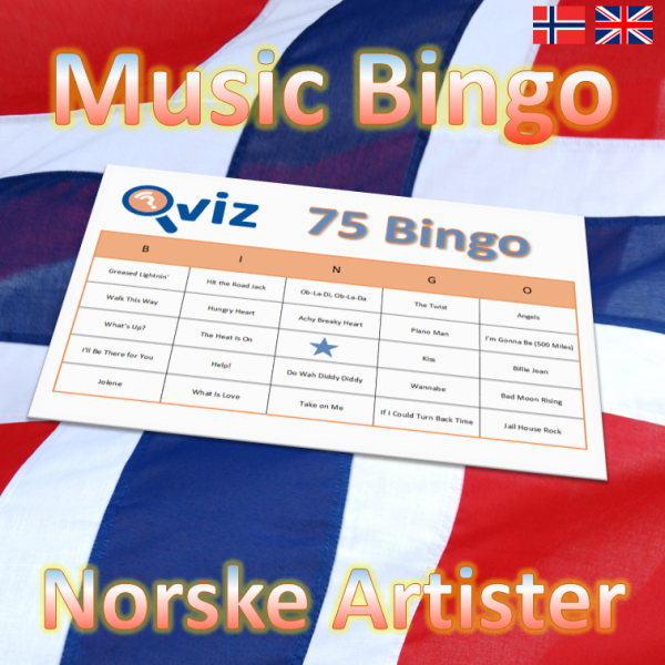 Music Bingo 75 Norske Artister