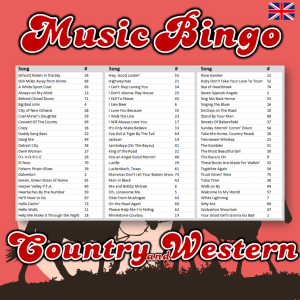 country western music bingo 75 songlist