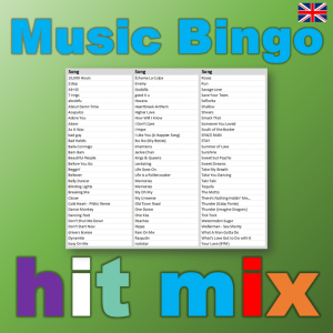 hit mix music bingo songlist