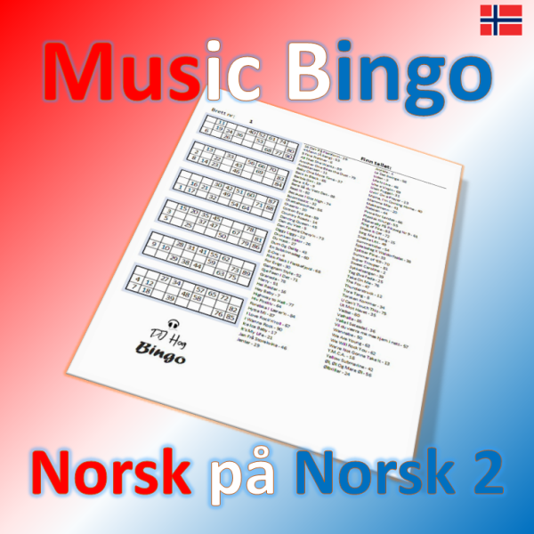norsk på norsk 2 musikk bingo