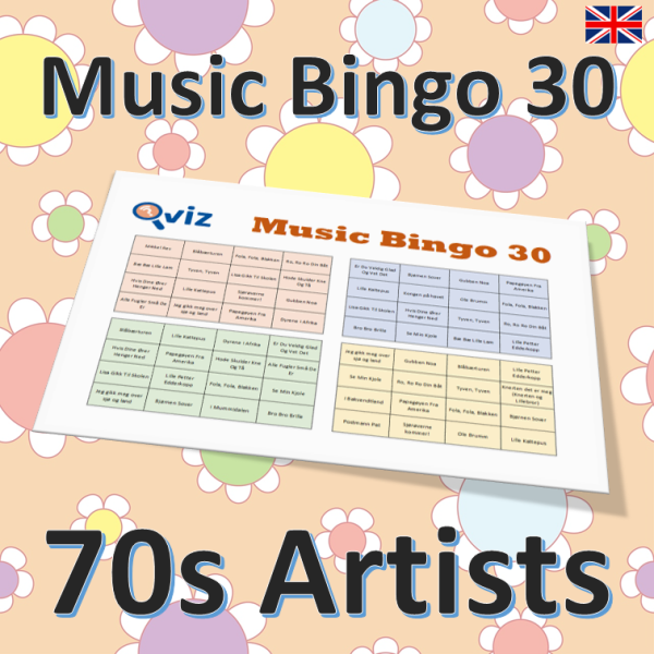 music bingo 30 70s artists