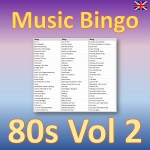 music bingo 80s vol 2