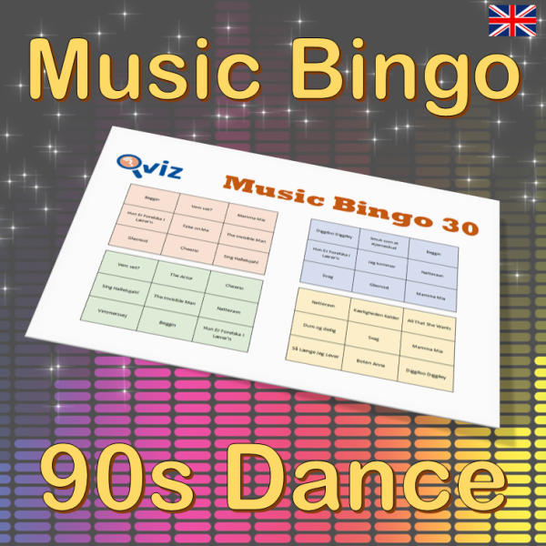 music bingo 30 90s dance