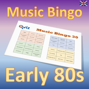music bingo 30 early 80s