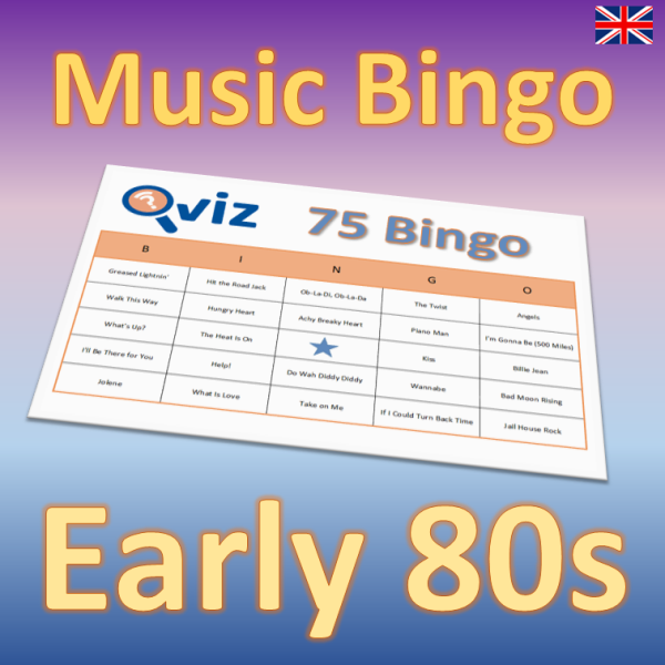 music bingo 75 early 80s