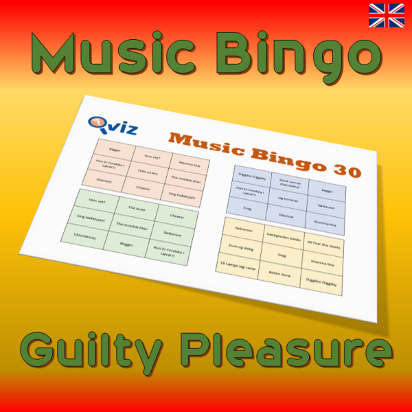 music bingo 30 guilty pleasure