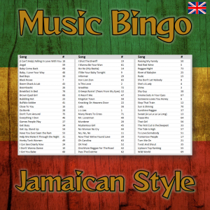 jamaican style reggae music bingo 75 songlist