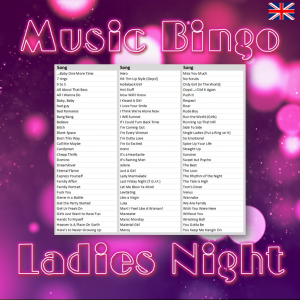 music bingo ladies night