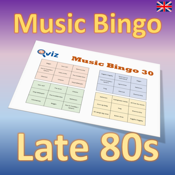music bingo 30 late 80s