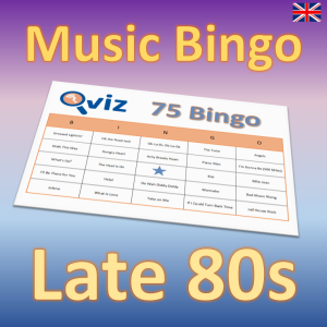 music bingo 75 late 80s