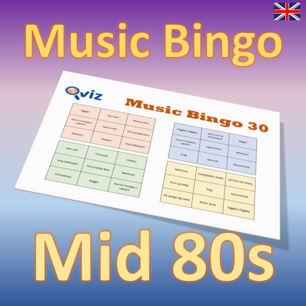 music bingo 30 mid 80s