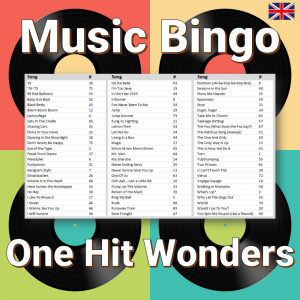 music bingo 75 one hit wonders