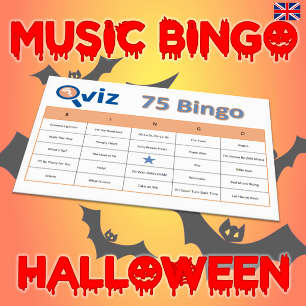 music bingo halloween