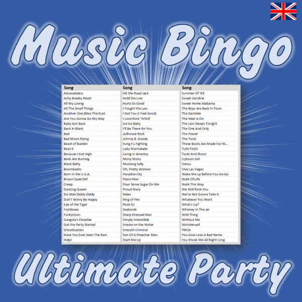 music bingo ultimate party