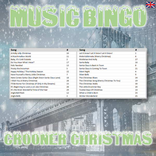 music bingo crooner christmas
