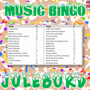 musikk bingo 30 julebord