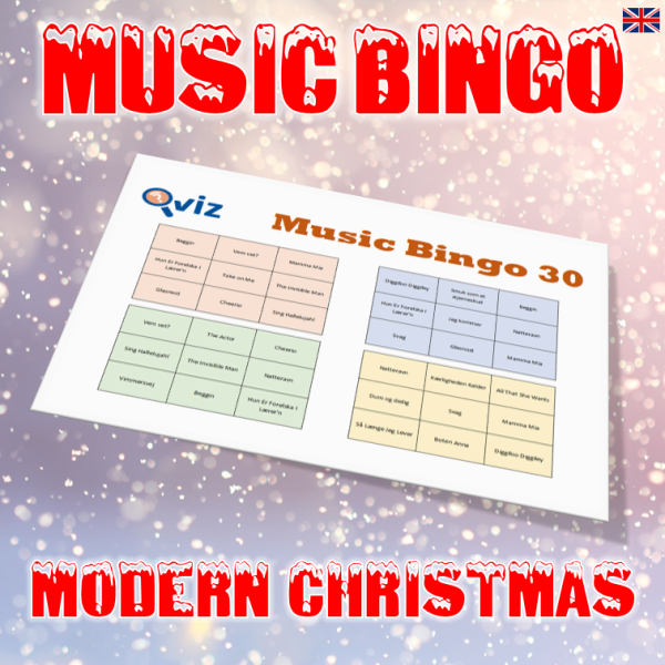 music bingo modern christmas