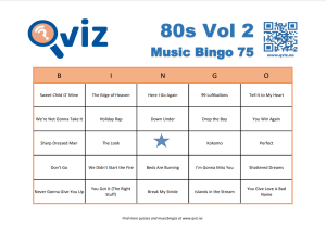 eksempel på musikk bingo 75 bingobrett