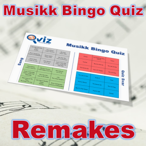 Kombinasjon av musikk bingo og quiz med tema remakes. Test dine gjesters kunnskaper innen musikk og se om de klarer å koble sang til riktig artist.