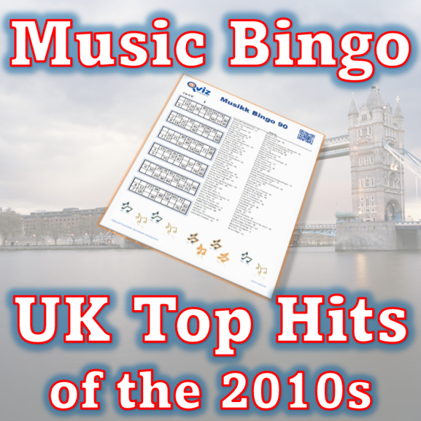 Gjør deg klar til å gjenoppleve musikkens største epoke med vårt "UK Top Hits of the 2010s" musikkbingospill! De største 2010-tallssangene i Storbritannia.