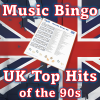 Gjør deg klar til å gjenoppleve musikkens største epoke med vårt "UK Top Hits of the 90s" musikkbingospill! De mest solgte 90-tallssangene i Storbritannia.