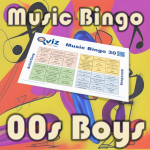 00s Boys Musikk Bingo 30 inneholder 30 sanger av mannlige artister fra 2000 tallet, og vil gi en nostalgisk opplevelse for deg og dine venner.