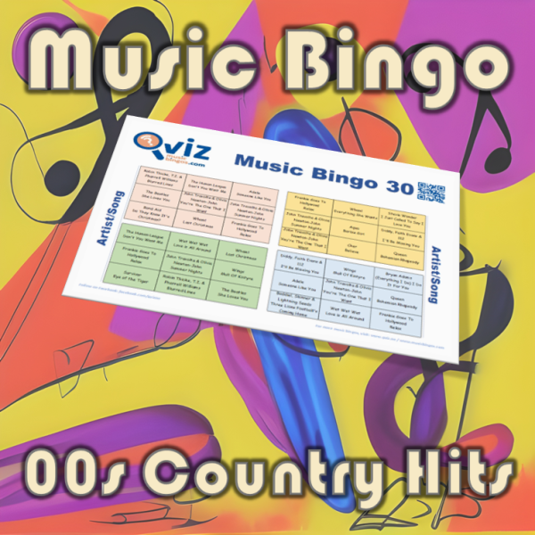 00s Country Hits Musikk Bingo 30 inneholder 30 av de største country sangene fra 2000 tallet, og vil gi en nostalgisk opplevelse for deg og dine venner.