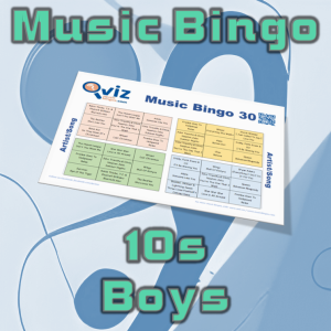 10s Boys Musikk Bingo 30 inneholder 30 sanger av mannlige artister fra 2010 tallet, og vil gi en oppfriskning av det siste tiårets største hits.