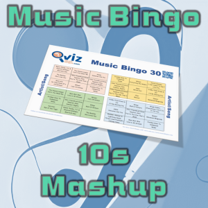 10s Mashup Musikk Bingo 30 inneholder 30 kjente sanger innen ulike sjangre fra tiåret, og vil gi en oppfriskning av det siste tiårets største hits.