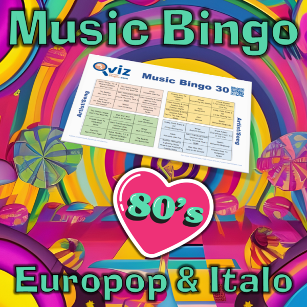 80s Europop & Italo Musikk Bingo 30 inneholder 30 sanger innen sjangrene Europop og Italo, og vil gi en nostalgisk opplevelse for deg og dine venner.