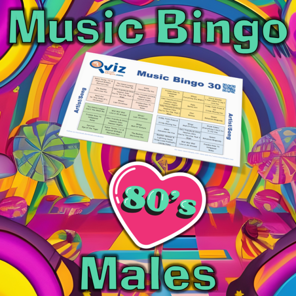 80s Males Musikk Bingo 30 inneholder 30 sanger av mannlige artister fra nittiårene, og vil gi en nostalgisk opplevelse for deg og dine venner.