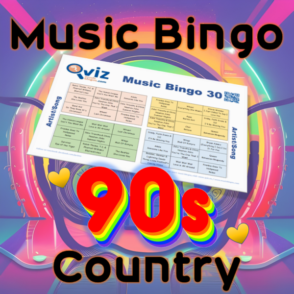 90s Country Musikk Bingo 30 inneholder 30 country sanger fra nittiårene, og vil forhåpentligvis gi en nostalgisk opplevelse for deg og dine venner.