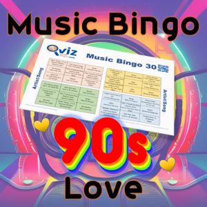 90s Love Musikk Bingo 30 inneholder 30 rolige sanger fra nittiårene, og vil forhåpentligvis gi en nostalgisk opplevelse for deg og dine venner.