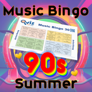90s Summer Musikk Bingo 30 inneholder 30 sommerlige sanger fra nittiårene, og vil forhåpentligvis gi en nostalgisk opplevelse for deg og dine venner.