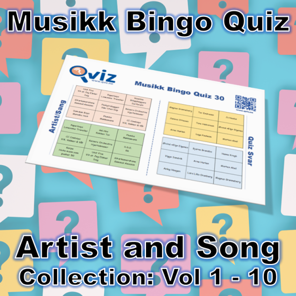 I denne pakken får du 10 musikk bingoer, noe som garanterer mange timer med underholdning og en måte å bli kjent med artister og sanger.
