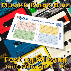 Musikk Bingo Quiz med 30 fest- og allsang sanger er perfekt for fester, bursdager, utdrikningslag, familiearrangementer og andre sosiale sammenkomster.