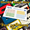 Musikk Bingo Quiz med 30 fest- og allsang sanger er perfekt for fester, bursdager, utdrikningslag, familiearrangementer og andre sosiale sammenkomster.
