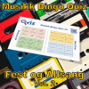 Musikk Bingo Quiz med 30 fest- og allsang sanger er perfekt for fester, bursdager, utdrikningslag, familiearrangementer og andre sosiale sammenkomster.