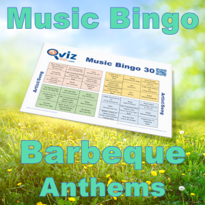 Med Barbeque Anthems Musikk Bingo 30 får du en musikk bingo som passer utmerket til grillaftenen, og vil gi underholdning for deg og dine gjester.