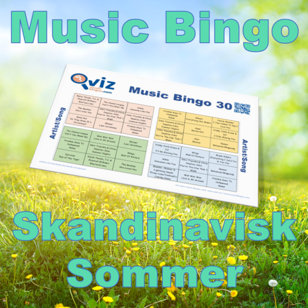 Med Skandinavisk Sommer Musikk Bingo 30 får du en bingo som inneholder 30 sanger av norske, svenske og danske artister som lokker frem sommerfølelsen.