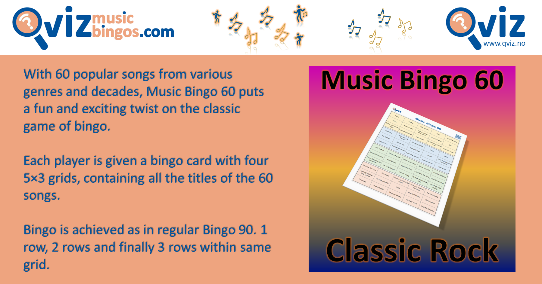 Classic Rock - Musikk Bingo 60 - Qviz