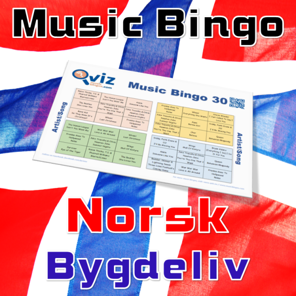 Norsk Bygdeliv musikk bingo 30 inneholder 30 sanger fra norske artister som innbyr til god stemning og allsang, og vil være et underholdende spill.