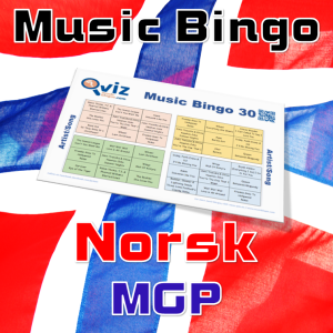 Norsk MGP musikk bingo 30 inneholder 30 MGP sanger fra norske artister som har deltatt i norsk MGP. Her blir det en god miks av kjent og kjær musikk.