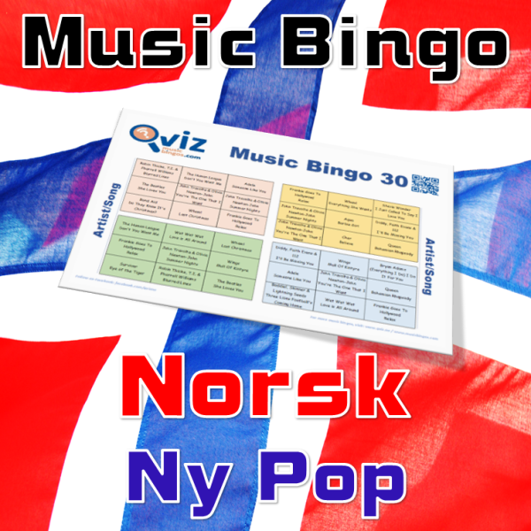Norsk Ny Pop musikk bingo 30 inneholder 30 nyere pop sanger fra norske artister. Her blir det en god miks av kjent og kjær musikk.