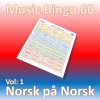 Musikk bingo med norske artister som synger på norsk. Kan fort bli allsang og god stemning. PDF fil med 100 bingobrett og link til Spotify spilleliste.