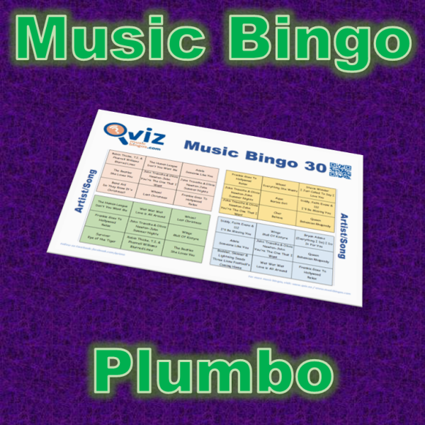 Musikk bingo med 30 sanger av og med Plumbo. Test dine venner og bli kjent med artisten. PDF fil med 100 bingobrett og link til Spotify spilleliste.