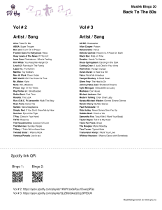 musikk bingo 30 2i1 eksempel sangliste