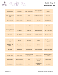 eksempel bingobrett musikk bingo 60
