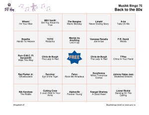 eksempel bingobrett musikk bingo 75